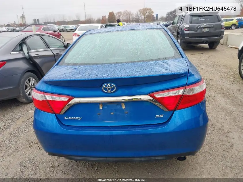 4T1BF1FK2HU645478 2017 Toyota Camry Se