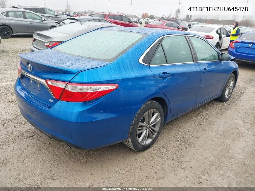 4T1BF1FK2HU645478 2017 Toyota Camry Se