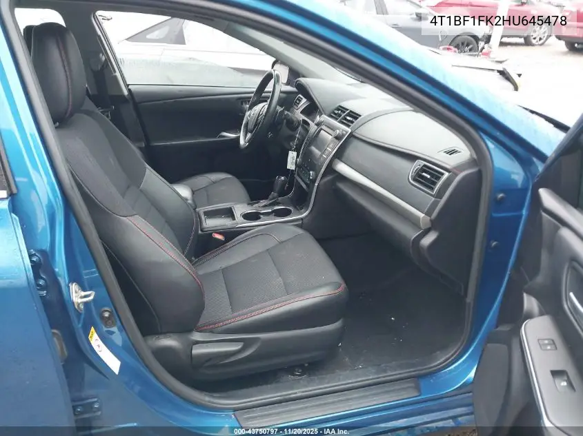 4T1BF1FK2HU645478 2017 Toyota Camry Se