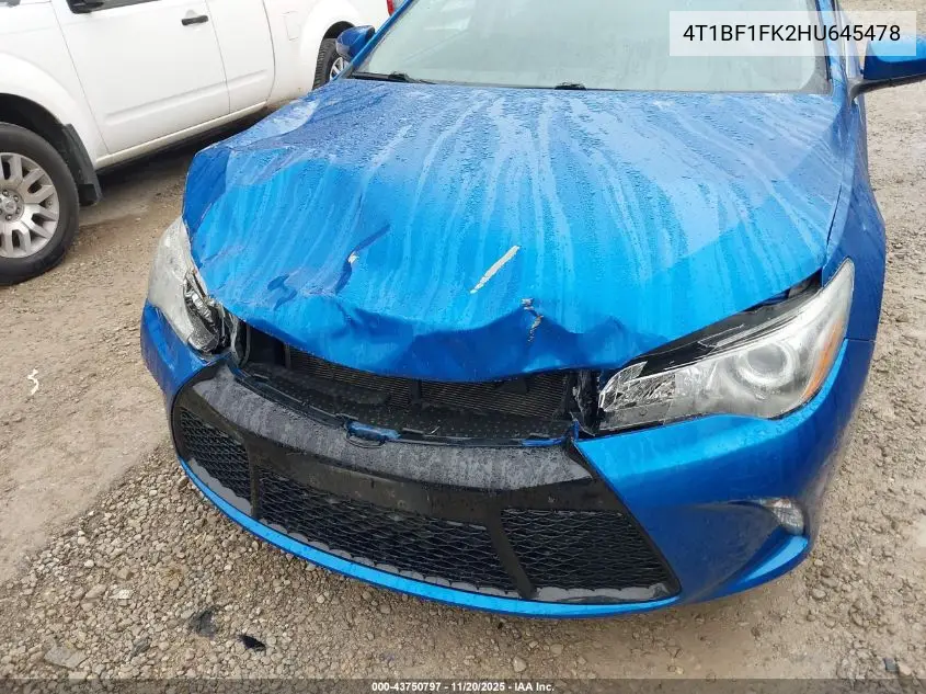 4T1BF1FK2HU645478 2017 Toyota Camry Se