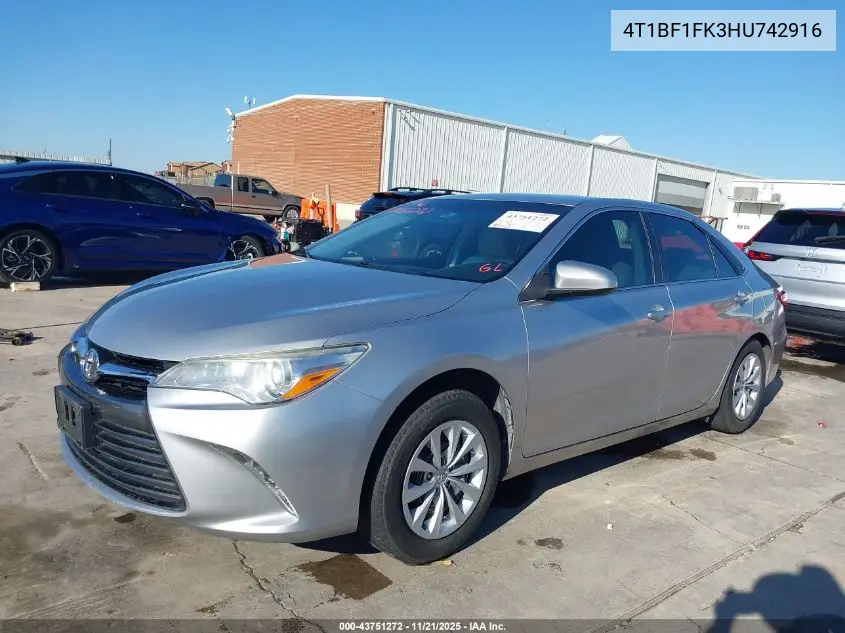4T1BF1FK3HU742916 2017 Toyota Camry Le