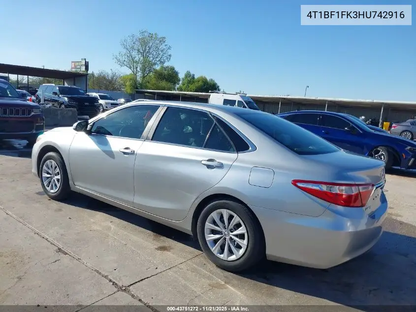 4T1BF1FK3HU742916 2017 Toyota Camry Le
