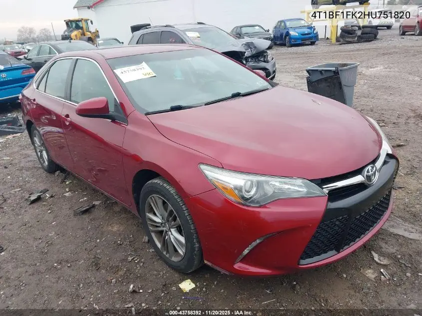 4T1BF1FK2HU751820 2017 Toyota Camry Se