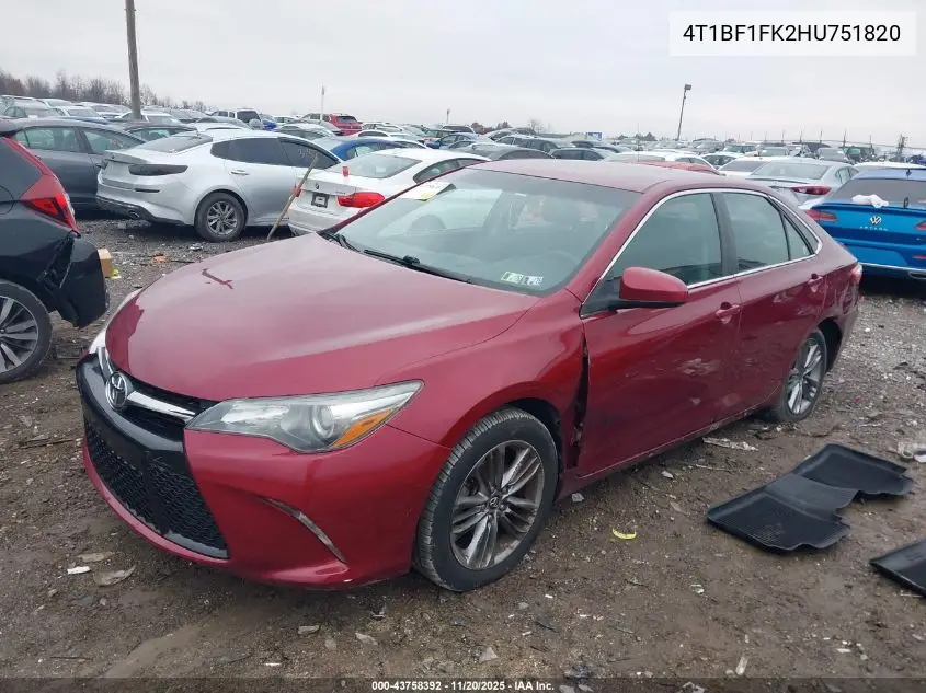 4T1BF1FK2HU751820 2017 Toyota Camry Se