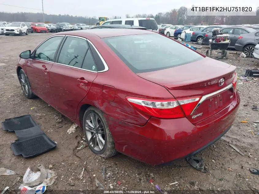 4T1BF1FK2HU751820 2017 Toyota Camry Se