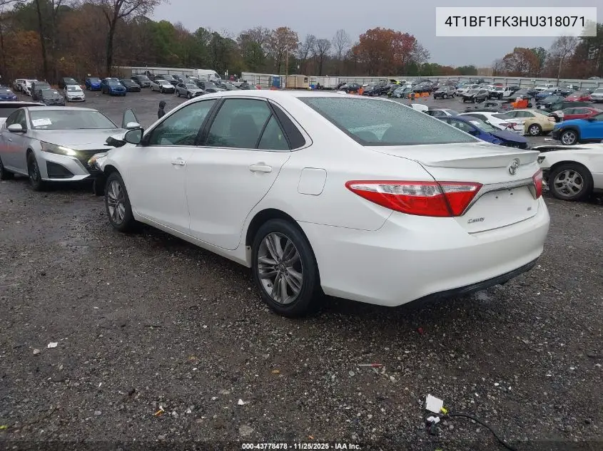 4T1BF1FK3HU318071 2017 Toyota Camry Se