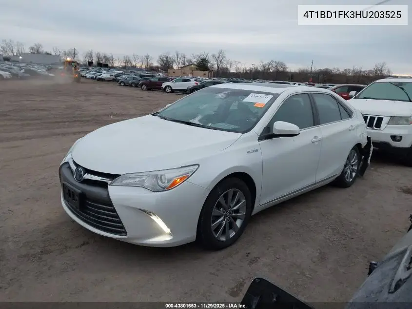 4T1BD1FK3HU203525 2017 Toyota Camry Hybrid Xle