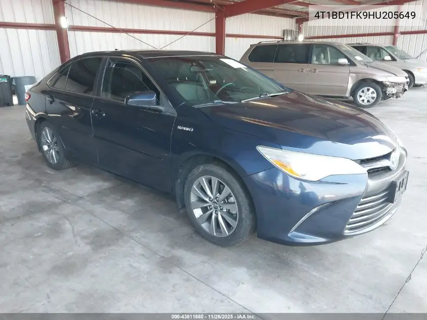 4T1BD1FK9HU205649 2017 Toyota Camry Hybrid Xle