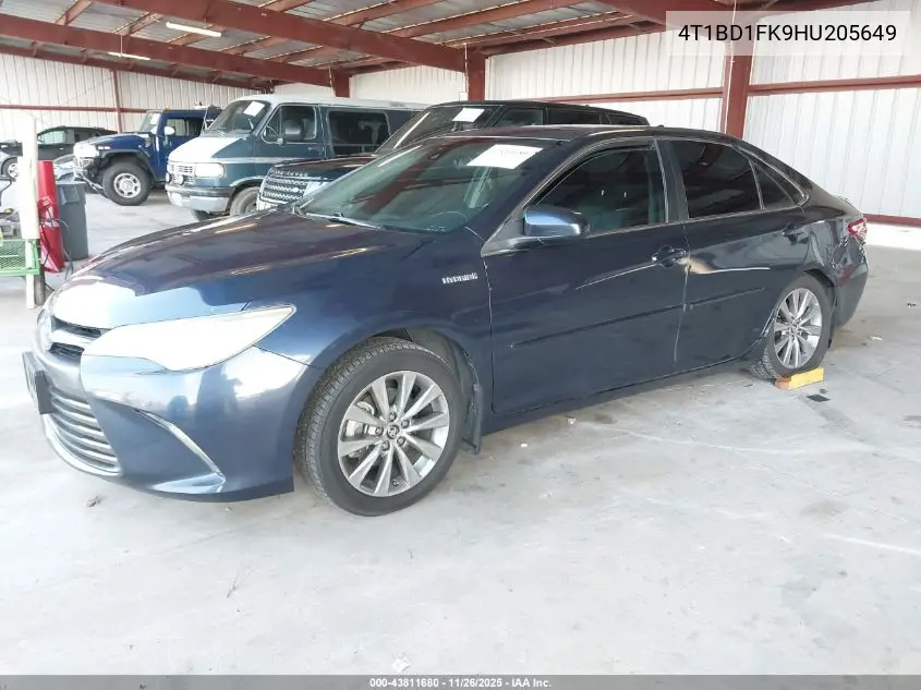 4T1BD1FK9HU205649 2017 Toyota Camry Hybrid Xle