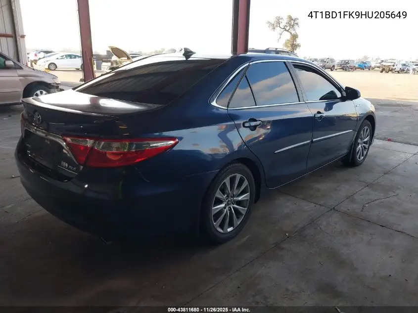 4T1BD1FK9HU205649 2017 Toyota Camry Hybrid Xle