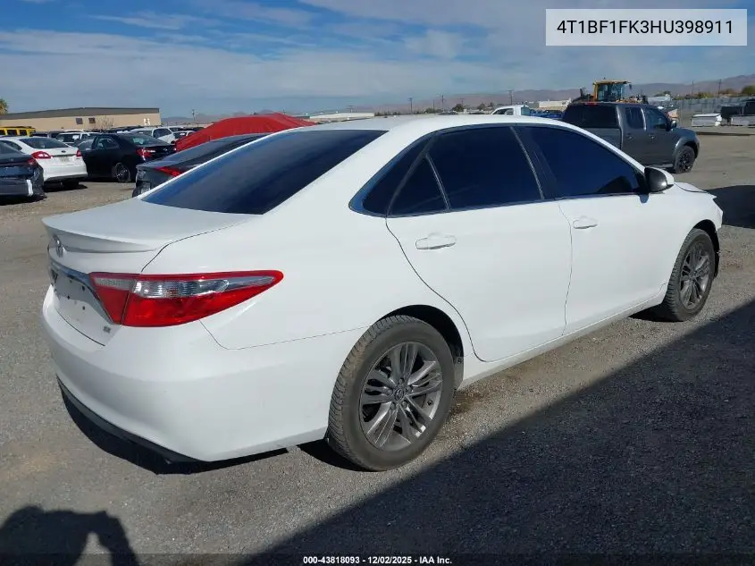 4T1BF1FK3HU398911 2017 Toyota Camry Se