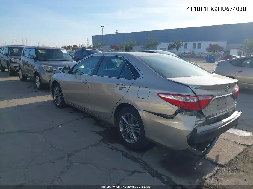 4T1BF1FK9HU674038 2017 Toyota Camry Se