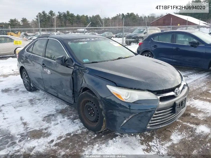 4T1BF1FK2HU694020 2017 Toyota Camry Le