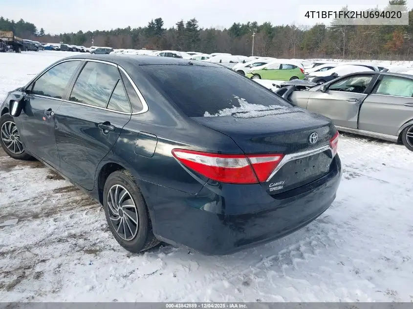 4T1BF1FK2HU694020 2017 Toyota Camry Le