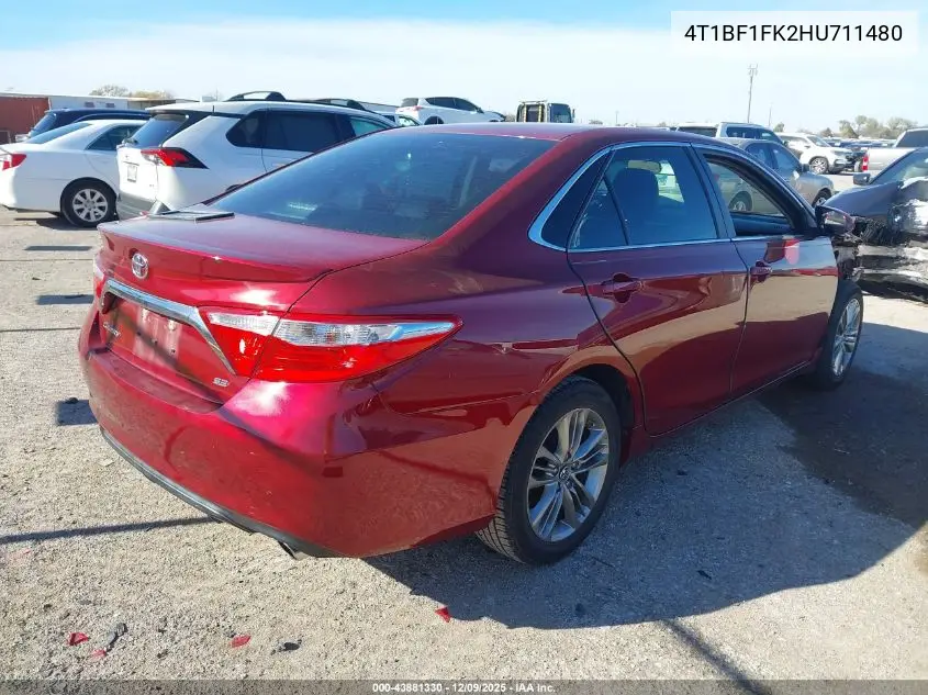 4T1BF1FK2HU711480 2017 Toyota Camry Se