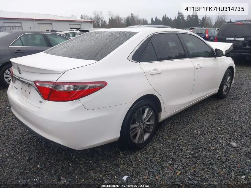 4T1BF1FK7HU314735 2017 Toyota Camry Se