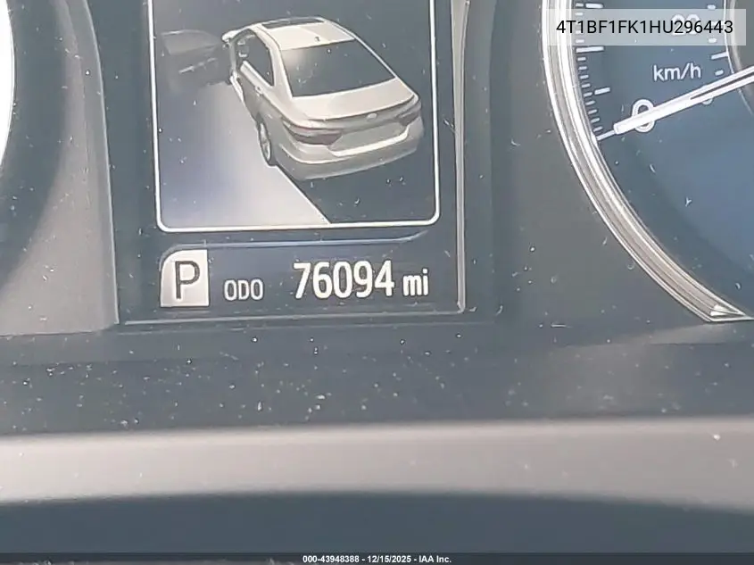 4T1BF1FK1HU296443 2017 Toyota Camry Le