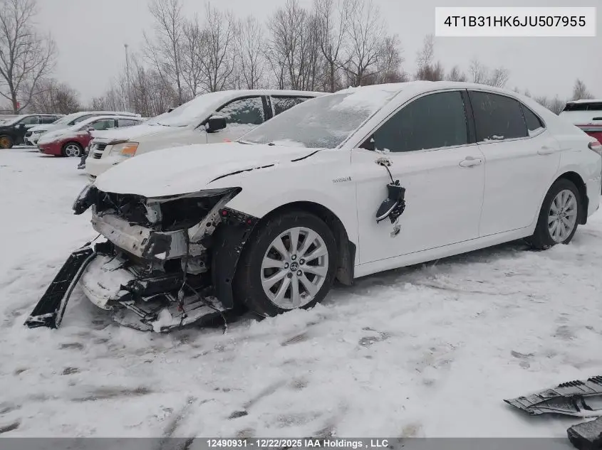 4T1B31HK6JU507955 2018 Toyota Camry Hybrid Le