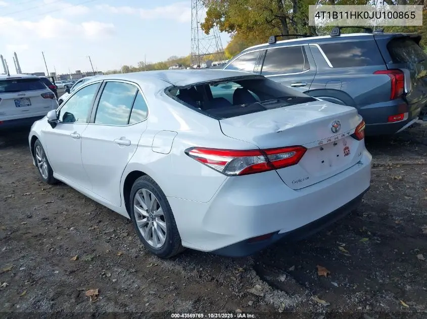4T1B11HK0JU100865 2018 Toyota Camry Le