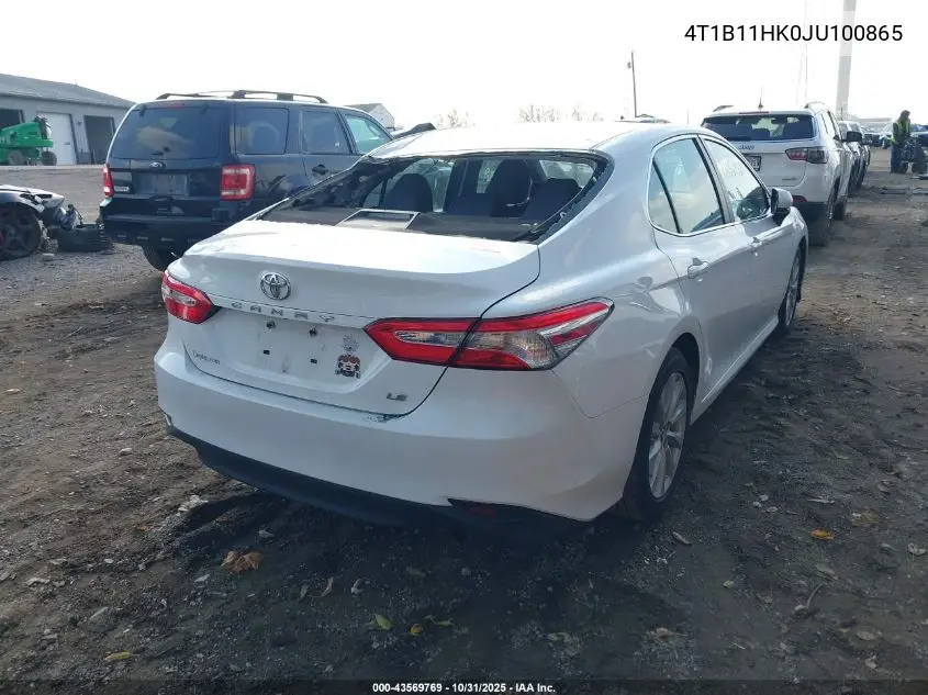 4T1B11HK0JU100865 2018 Toyota Camry Le