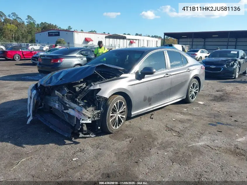 4T1B11HK2JU581136 2018 Toyota Camry Se