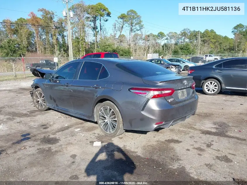 4T1B11HK2JU581136 2018 Toyota Camry Se
