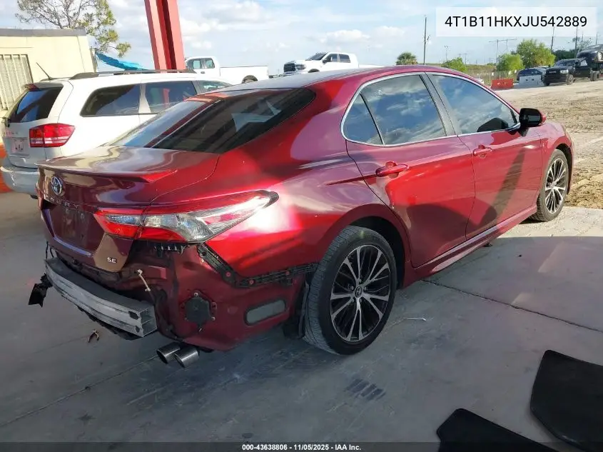 4T1B11HKXJU542889 2018 Toyota Camry Se