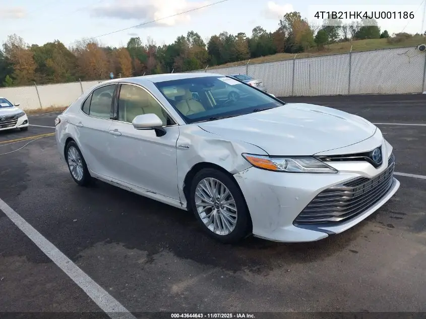 4T1B21HK4JU001186 2018 Toyota Camry Hybrid Xle