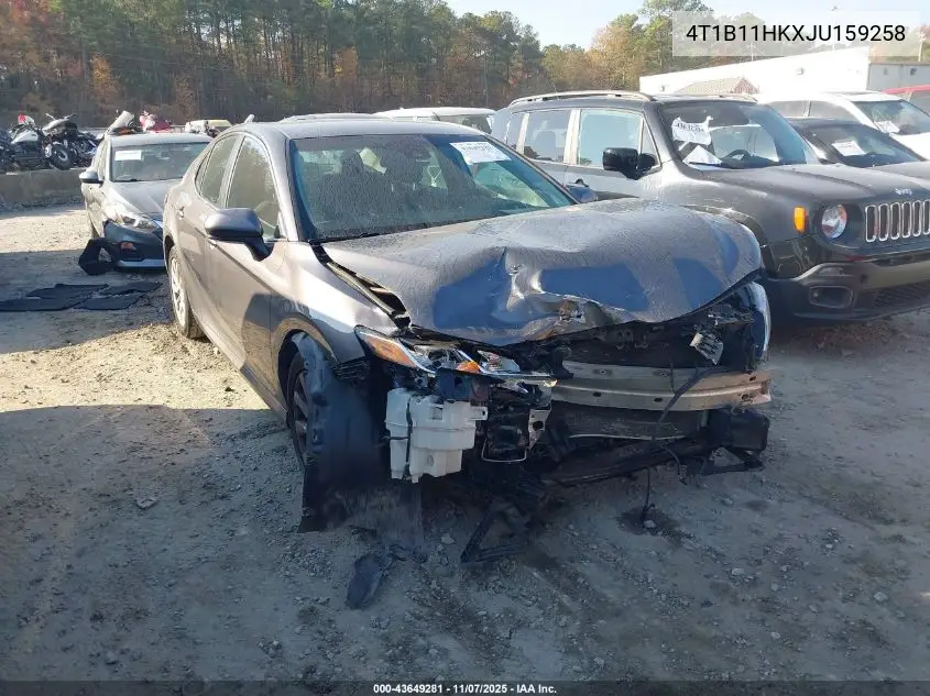 4T1B11HKXJU159258 2018 Toyota Camry Le
