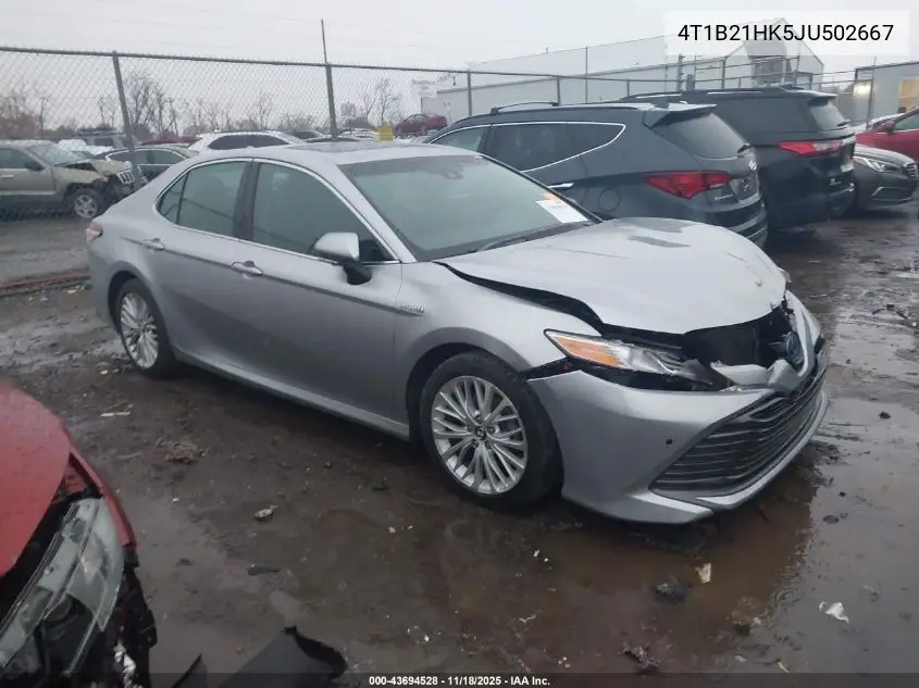 4T1B21HK5JU502667 2018 Toyota Camry Hybrid Xle