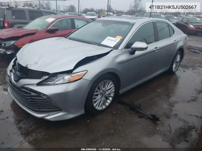 4T1B21HK5JU502667 2018 Toyota Camry Hybrid Xle