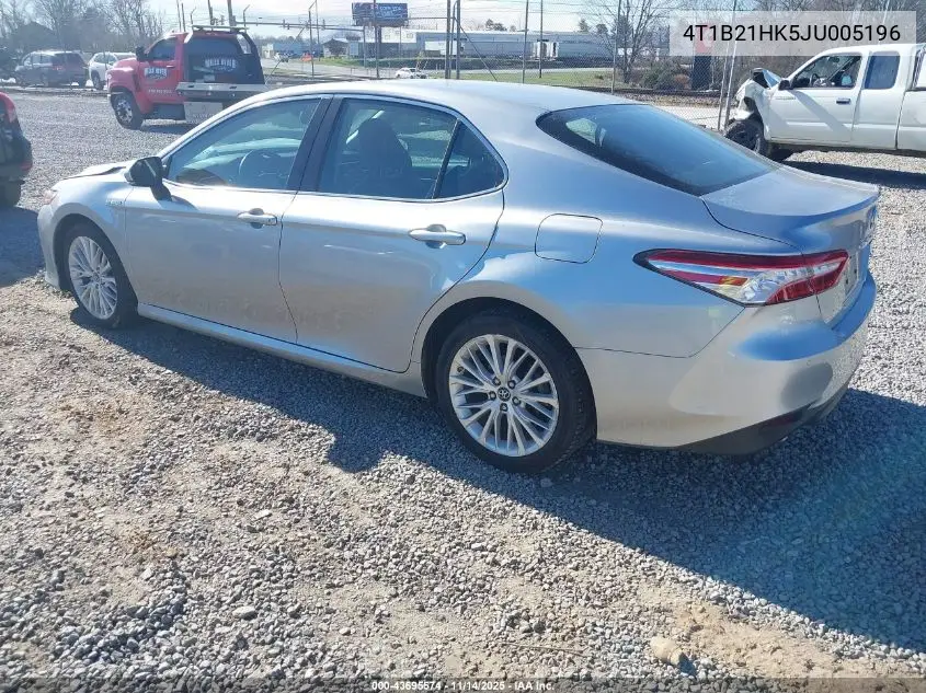 4T1B21HK5JU005196 2018 Toyota Camry Hybrid Xle