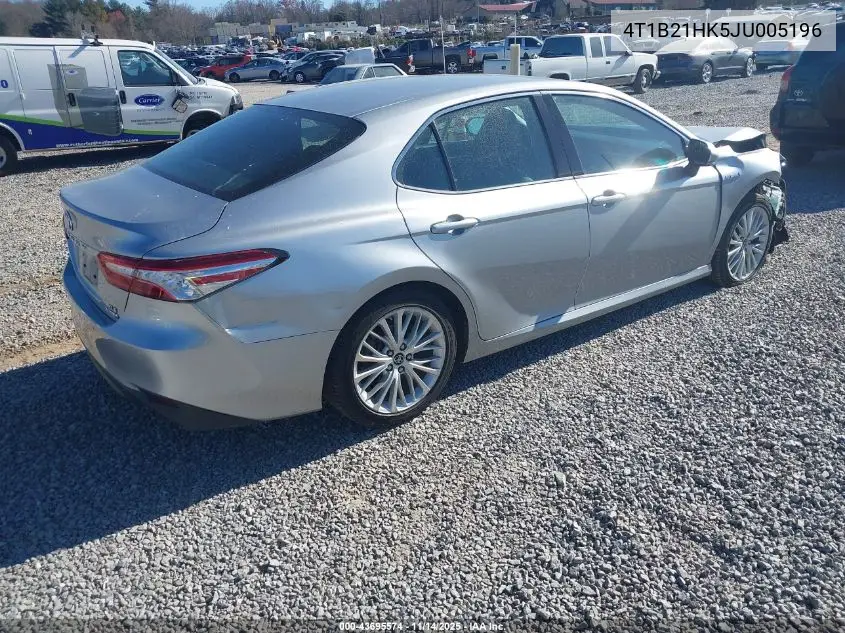 4T1B21HK5JU005196 2018 Toyota Camry Hybrid Xle