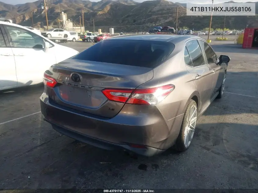 4T1B11HKXJU558106 2018 Toyota Camry Le