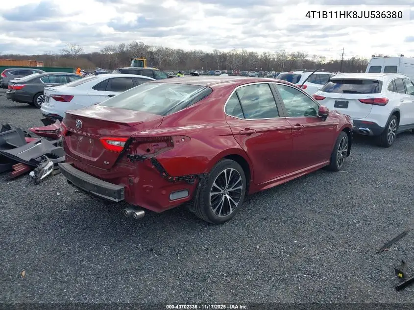 4T1B11HK8JU536380 2018 Toyota Camry Se