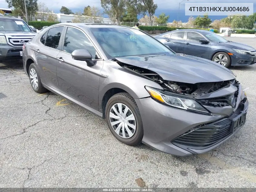 4T1B31HKXJU004686 2018 Toyota Camry Hybrid Le