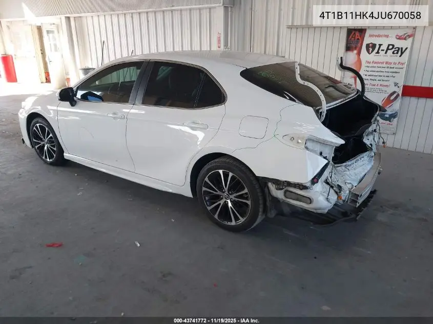 4T1B11HK4JU670058 2018 Toyota Camry Se