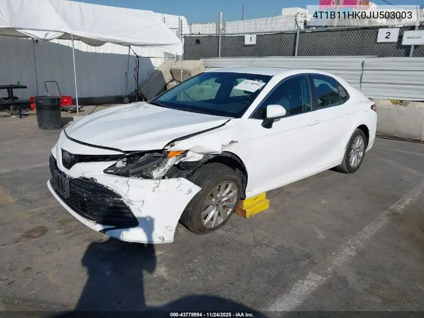 4T1B11HK0JU503003 2018 Toyota Camry Le