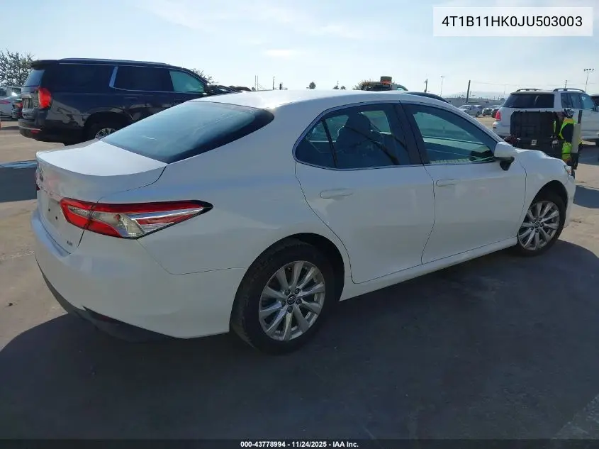 4T1B11HK0JU503003 2018 Toyota Camry Le