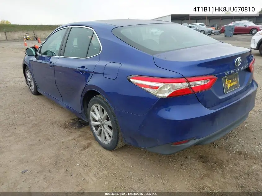 4T1B11HK8JU670810 2018 Toyota Camry Le