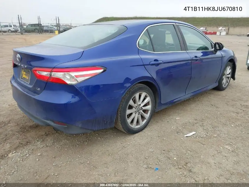 4T1B11HK8JU670810 2018 Toyota Camry Le