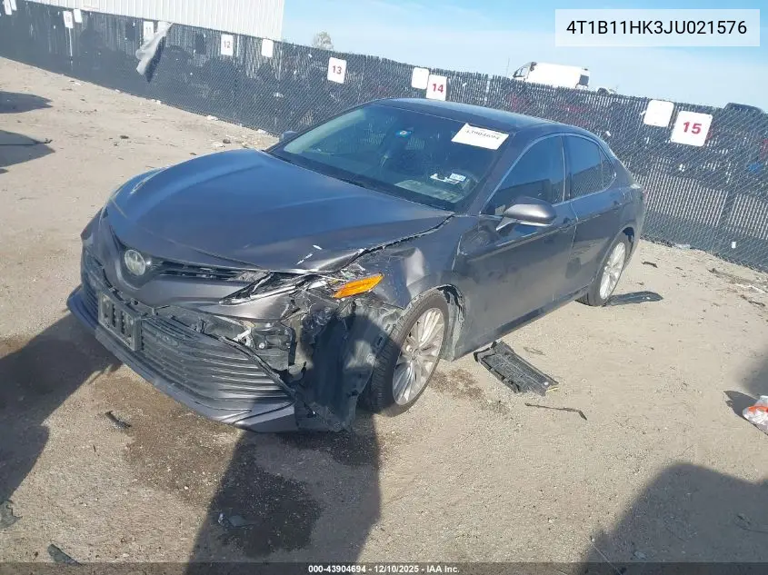 4T1B11HK3JU021576 2018 Toyota Camry Xle
