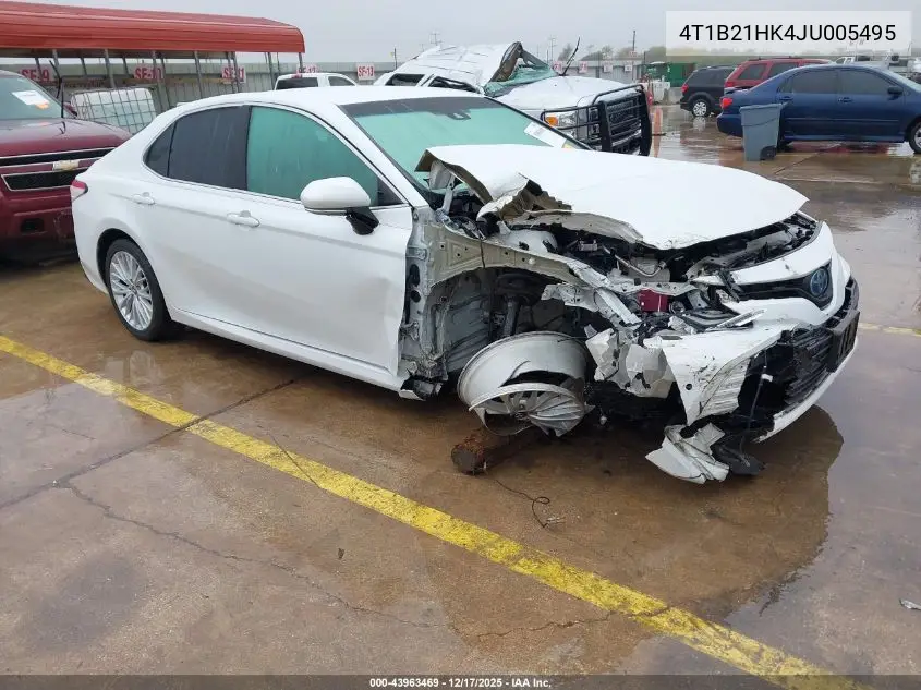 4T1B21HK4JU005495 2018 Toyota Camry Hybrid Xle