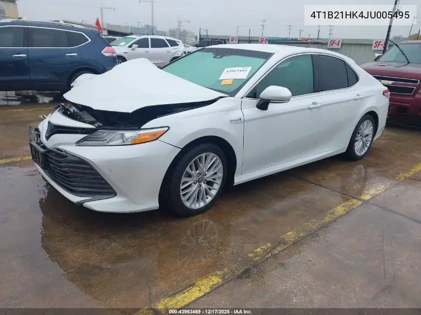 4T1B21HK4JU005495 2018 Toyota Camry Hybrid Xle