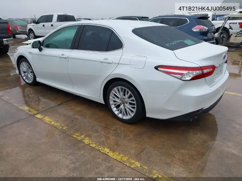4T1B21HK4JU005495 2018 Toyota Camry Hybrid Xle