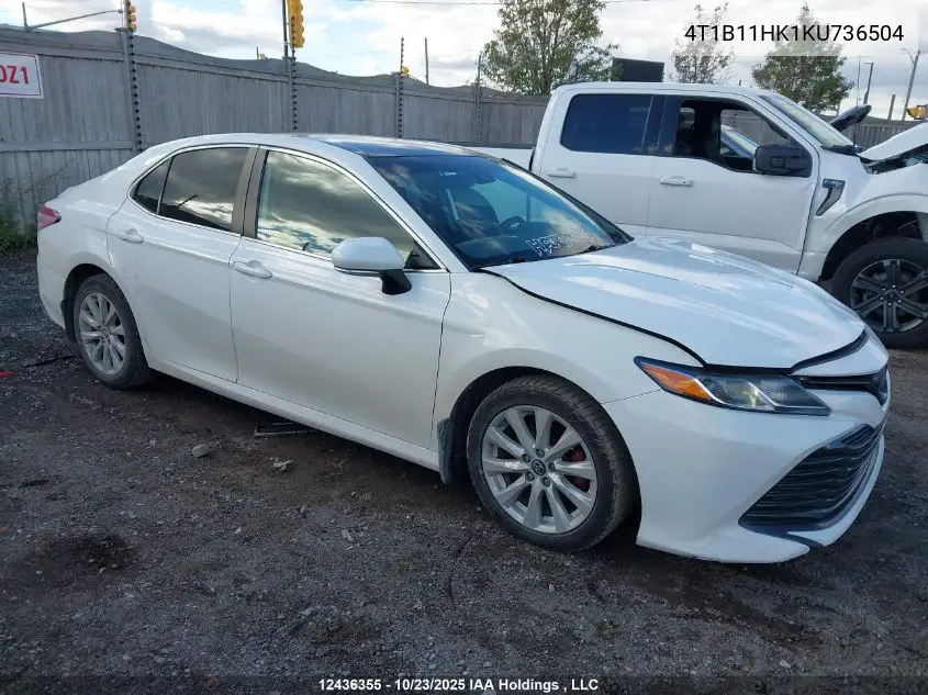 4T1B11HK1KU736504 2019 Toyota Camry Le