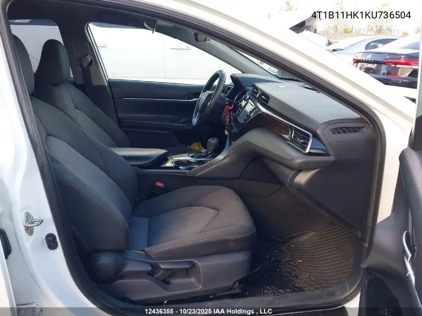 4T1B11HK1KU736504 2019 Toyota Camry Le