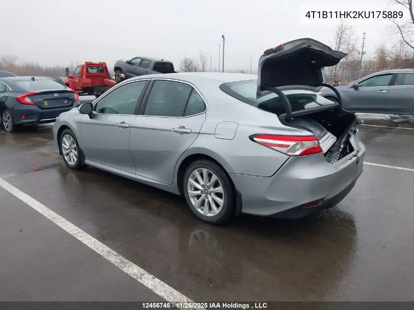 4T1B11HK2KU175889 2019 Toyota Camry Le