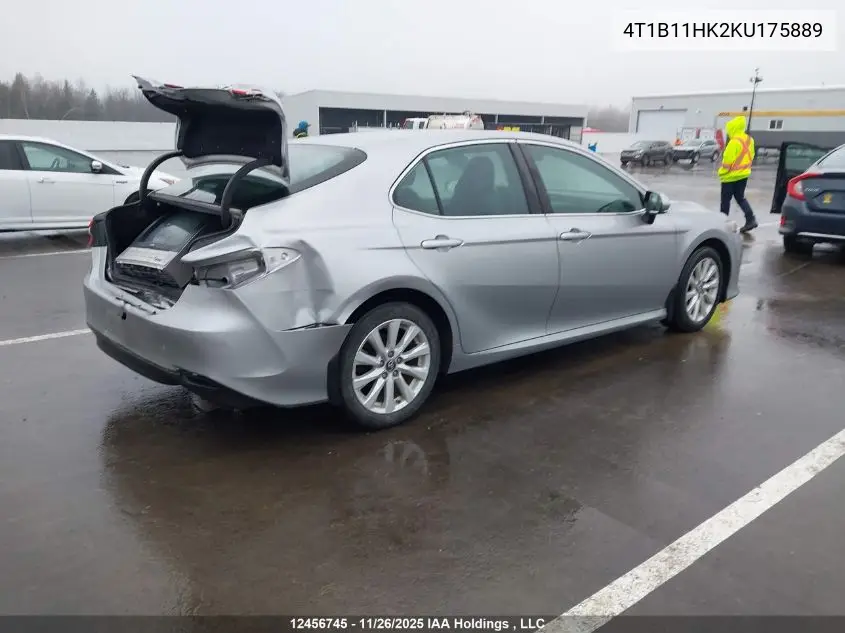 4T1B11HK2KU175889 2019 Toyota Camry Le