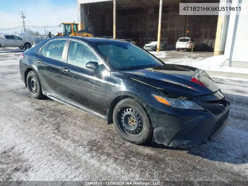 4T1B21HK6KU519611 2019 Toyota Camry Hybrid/Le/Xle/Se